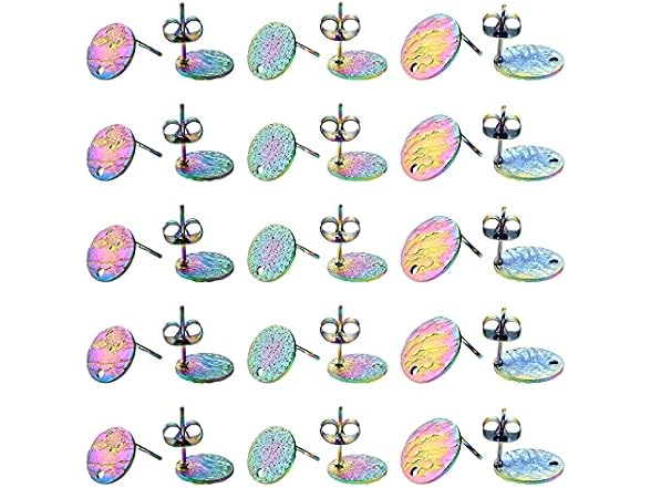 UNICRAFTALE 30pcs Rainbow 3 Styles Flat
