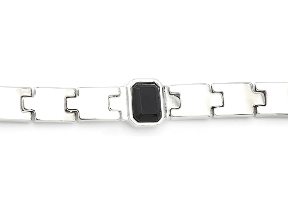 Steve Madden Women's Stone Gem Watch Chain Bracele