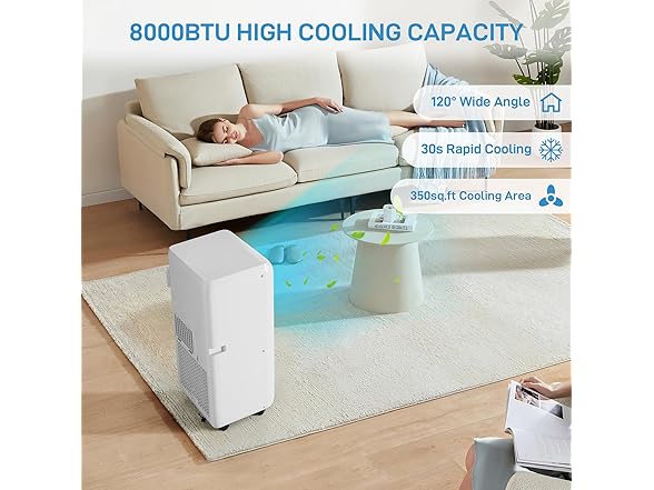 DrawVibe 8,000 BTU Portable Air Conditioner