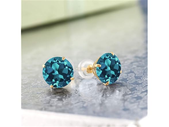 Gem Stone King 3-5 Cttw 14K Yellow Gold Earrings