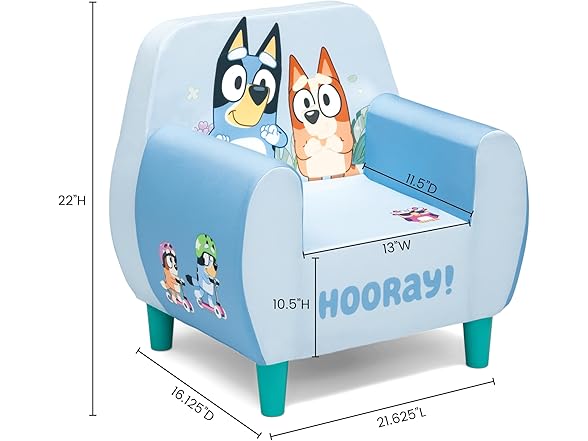 Delta Children Bluey Foam Chair, Blue