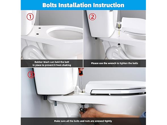 Hibbent Toilet Seat Bolts Kit 4 Pack