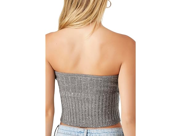 Forever 21 (XS) Glitter Sweater-Knit Tube Top