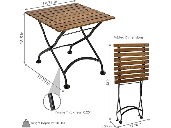 Sunnydaze European Chestnut Wooden Folding Outdoor Adirondack End Table