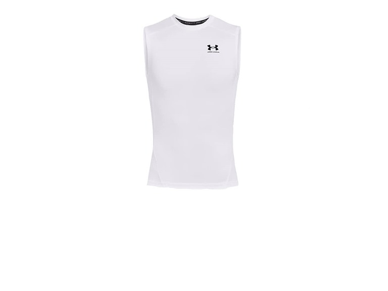 Under Armour  Small UA Men's HeatGear Sleeveless Compression White / Black