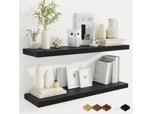 2 Pack Floating Shelves, Black