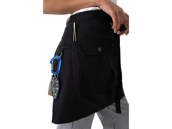 Chef Works Unisex Tactical Half Bistro Apron, Black