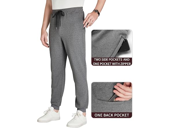 Idtswch Men (XL) Inseam Sweatpants Pants Dark Gray
