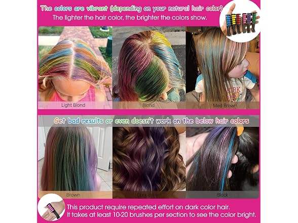MSDADA Hair Chalk Combs 6 Count Washable