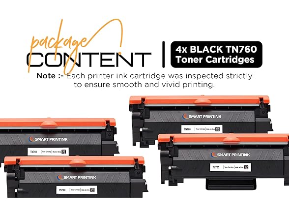 TN-760 Compatible Toner, 4-Pack