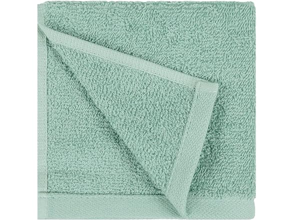 Amazon Basics Washcloths 24pk Seafoam