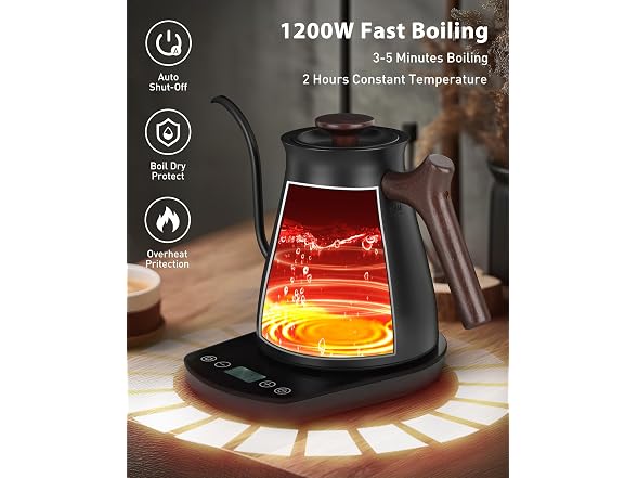 Harriet Black Gooseneck Electric Kettle