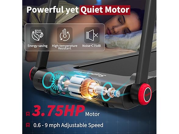 Goplus 3.75HP Folding Treadmill Bluetooth