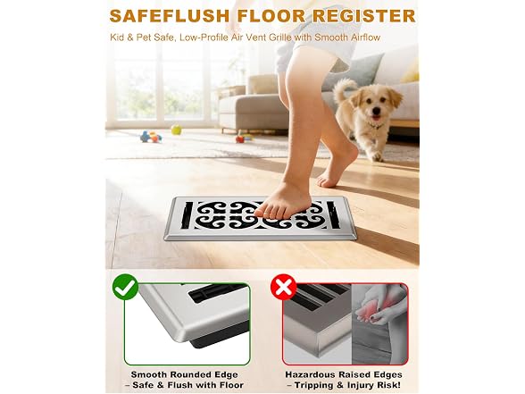 VE NI SCC Satin Nickel Floor Vent Covers