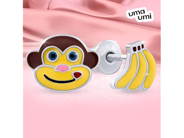 Sterling Silver Monkey Earrings
