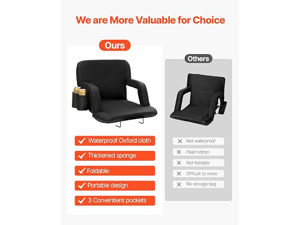 Stadium Seat with Back Support, Wide Bleacher