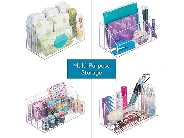 iDesign 5-Section Makeup Organizer Clear