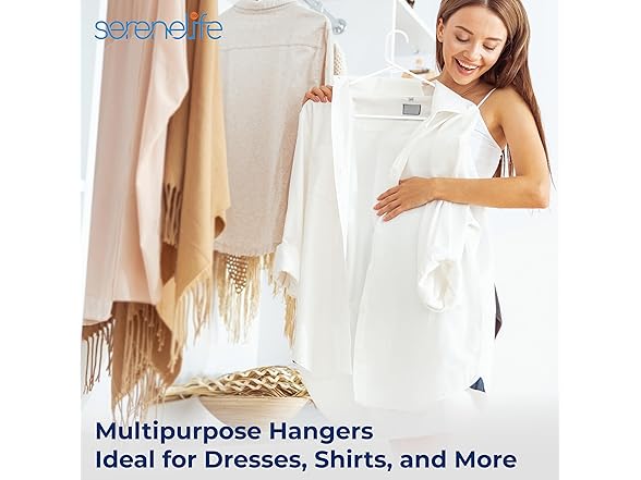 SereneLife 50 Pack Plastic Hangers