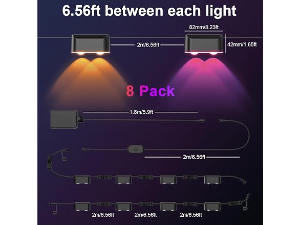 KIALUSH 8 Lights Smart Fence Lights