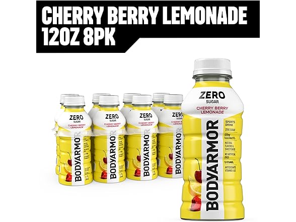 8PK BODYARMOR ZERO Sugar Cherry Berry Lemonade