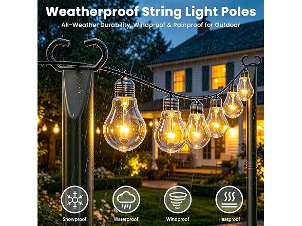 JYTOBN 10FT String Light Poles 