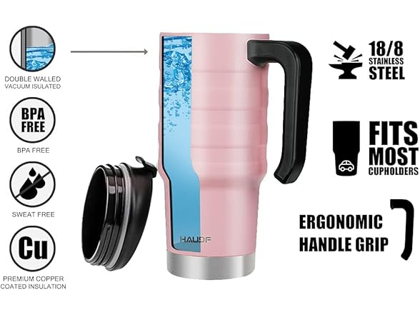 HAUSHOF 24 oz Travel Mug, Insulated