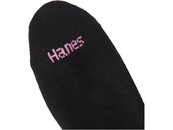 Hanes Ankle Socks 6pk Black 5-9