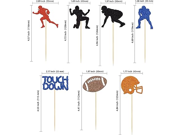 Gyufise 28Pcs Rugby Ball Player Toppers