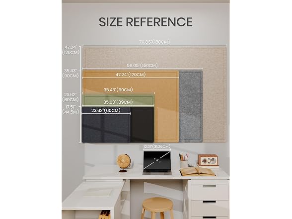 Fluxynara Foldable Felt Bulletin Board 35x17.5 Blue