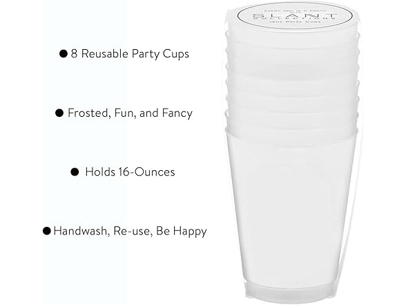 Santa Barbara Cups 8-Count Plastic Frost Cups