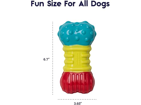 Petstages Multi-Squeak Bone Dog Chew Toy, Mu
