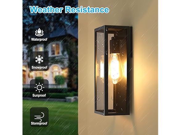 VerRon 2-Pack Outdoor Wall Lanterns