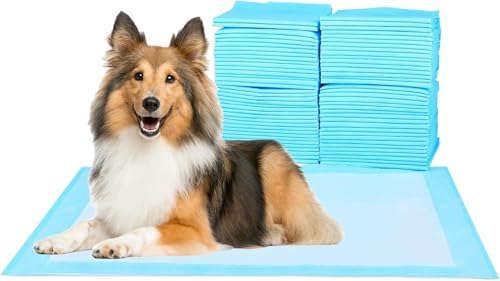 Super Absorbent Waterproof Dog and Puppy Pet Training Pad, Housebreaking Pet Pad, 40-Count Extra Middle-Size, 30’’X36’’, Blue