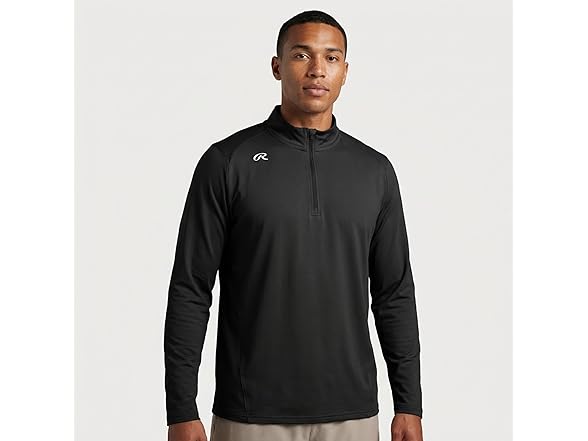 Men's Quarter Zip Pullover 3XL Black