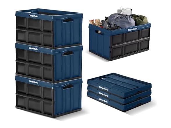 CleverMade Collapsible Storage Bins 62L (3-Pack)