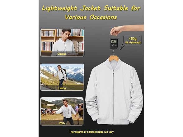 Crysully Men (XL) Lightweight Bomber Jacket Coat