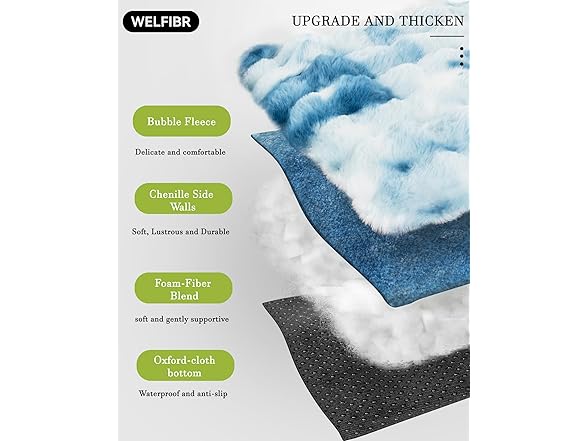 Welfibr Dog Bed with Shredded Foam Filling