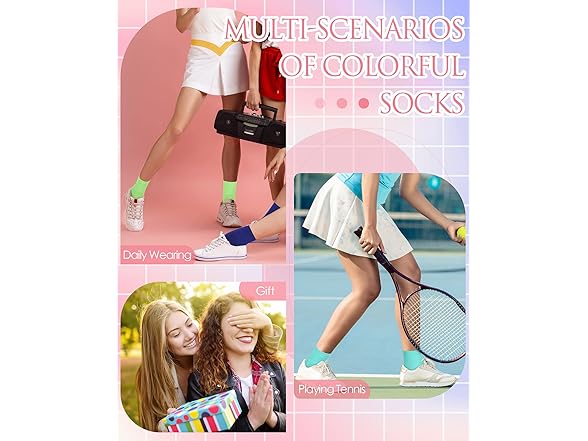 30 Pairs Women's Cotton Crew Socks