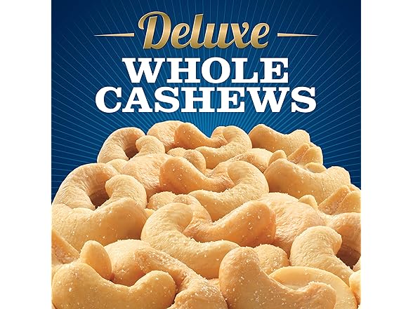 PLANTERS Deluxe Salted Whole Cashews, 2.25oz Can