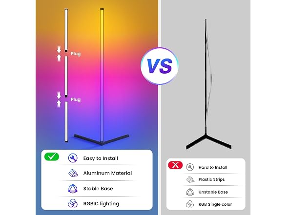 RIYO RGB Corner Floor Lamp App Remote