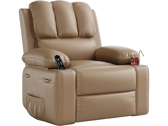 GarveeHome Oversized Recliner Chair with Heat and Massage