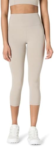 Amazon Essentials Women's Active FormFlex Buttery Soft High Waist 19" Inseam Capri Yoga Workout Leggings, Taupe, Large