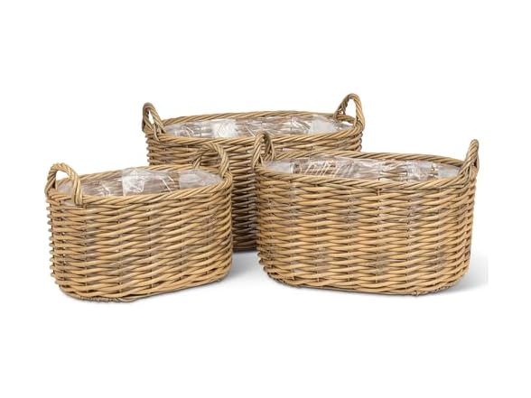 Abbott Collection Large Oval Woven Baskets