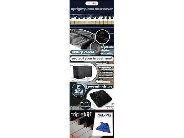 TRIPLE KIJI Upright Piano Cover