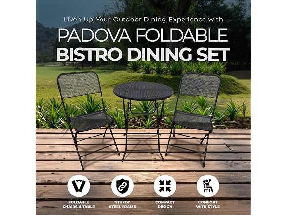 Four Seasons Courtyard Padova 3 Piece Bistro Outdoor Dining Set