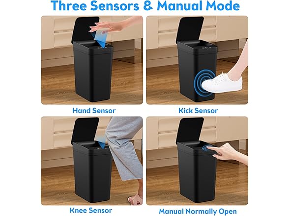 KOEYLE Bathroom Trash Can with Lid, 2PK