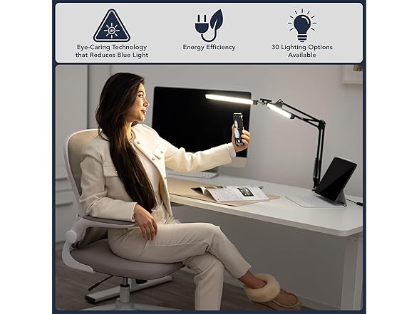 Glint Edge Double Head LED Desk Lamp