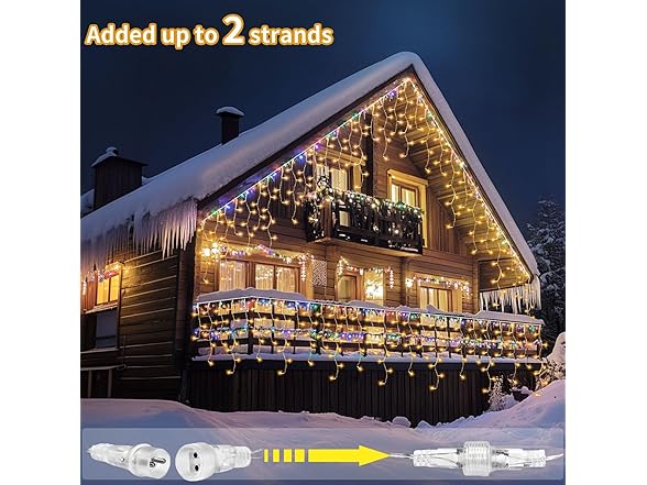 Ryblgled 65Ft 506 LED Icicle Christmas Lights