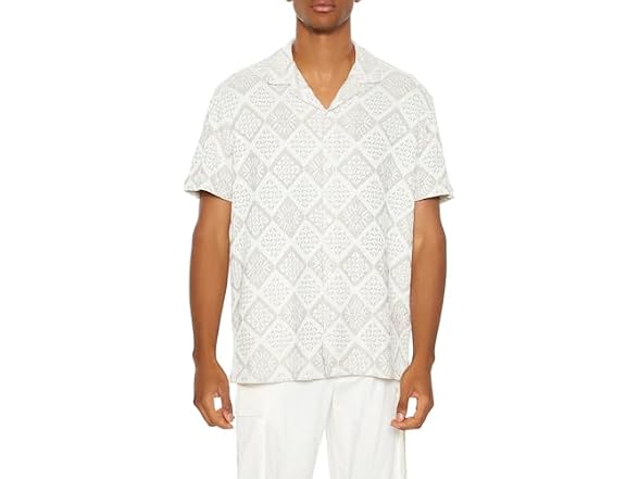 Forever 21 (M) Lace Diamond Button-Front Shirt