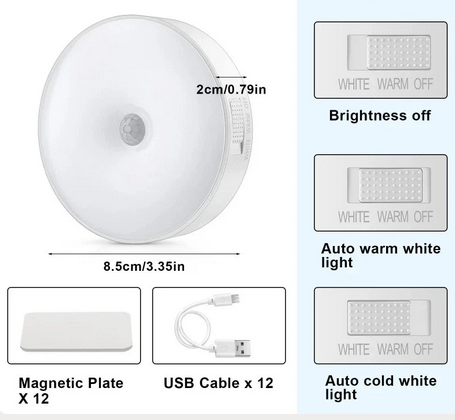 Hakol 6 Pack Rechargeable Motion Sensor Light Fixture - Gallery 6